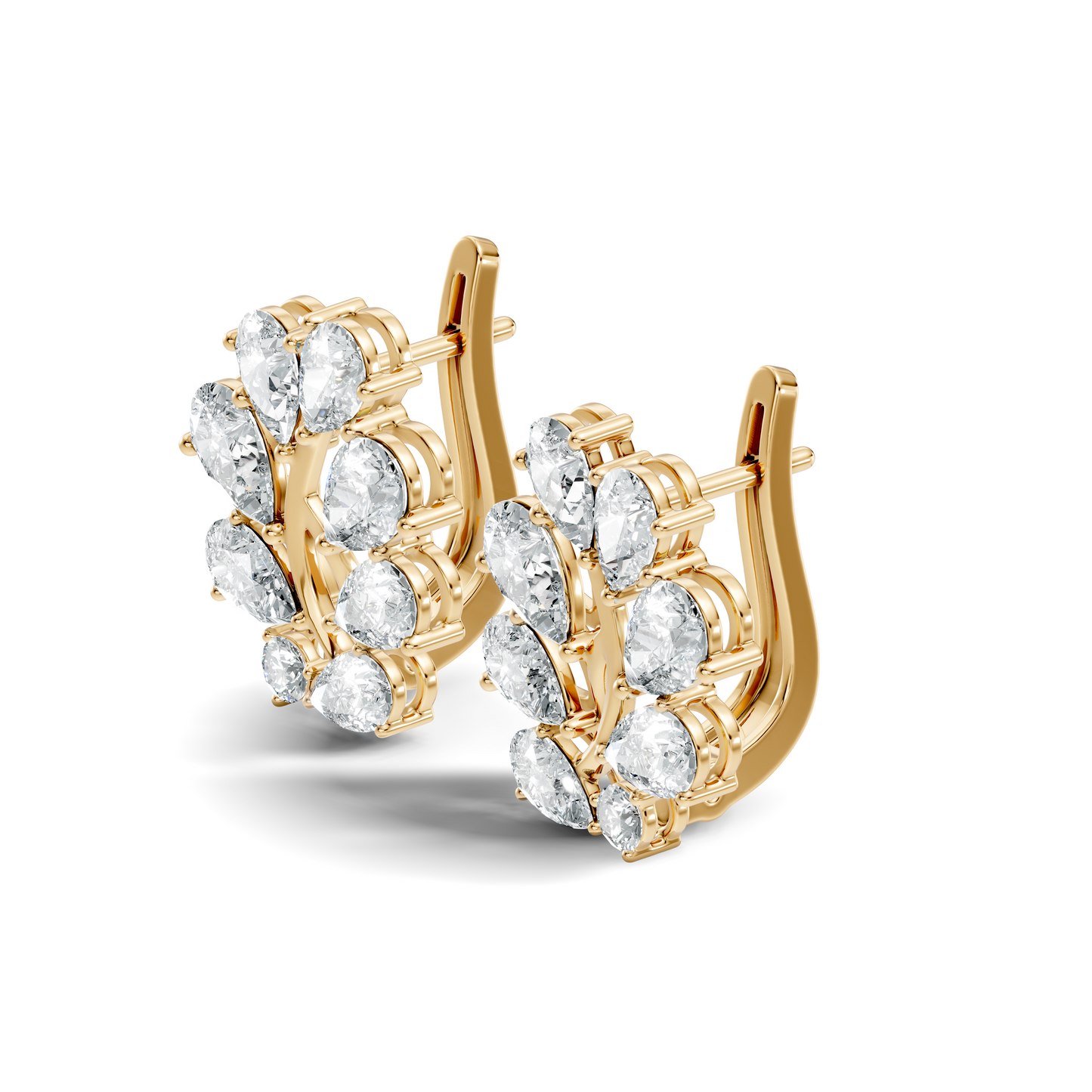 3.58 Carat Pear Cut Labgrown Diamond Stud Earring Vintage Stacking Floral Designed Dainty Earring Gift For Women's - HIGHCARAT DIAMONDS