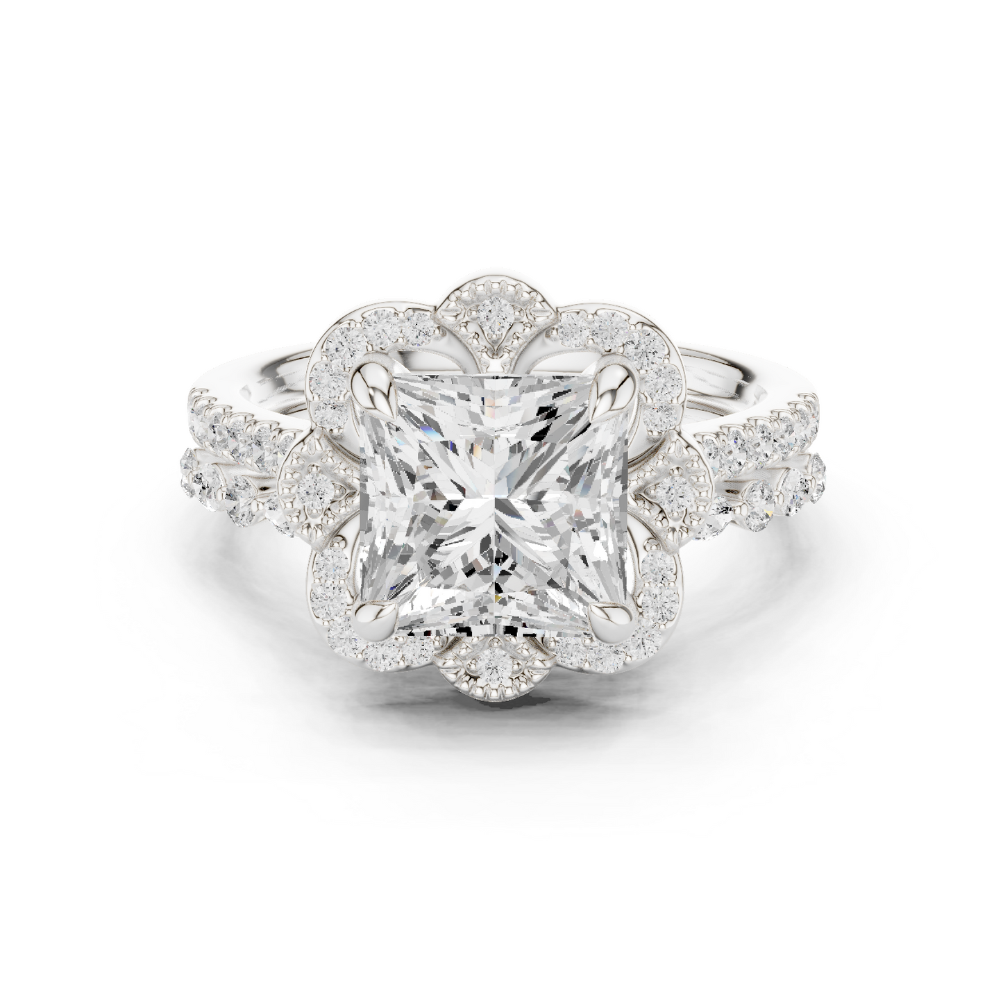 3.65Ct Princess, Marquise and Round Cut Diamond Unique Vintage Classic Dainty Bridesmaid Ring For Her