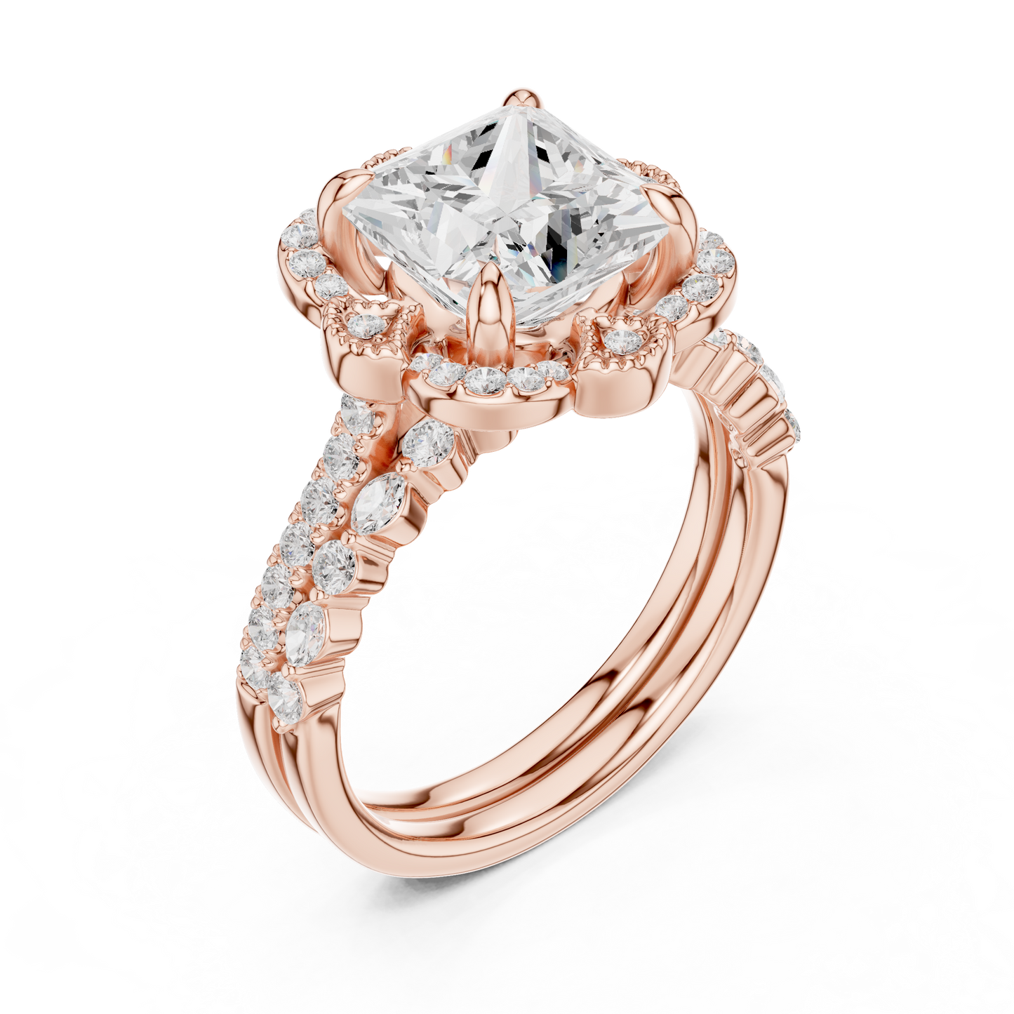 3.65Ct Princess, Marquise and Round Cut Diamond Unique Vintage Classic Dainty Bridesmaid Ring For Her