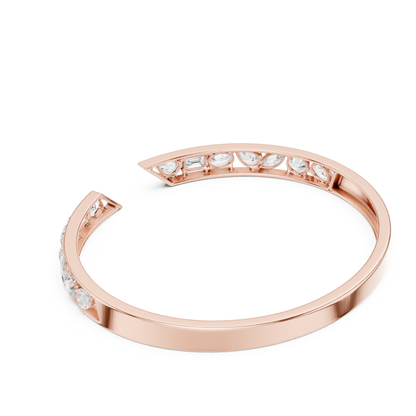 3.70Ct Multi Shape Lab Grown Diamond Vintage Minimalist Bangle Bracelet - HIGHCARAT DIAMONDS