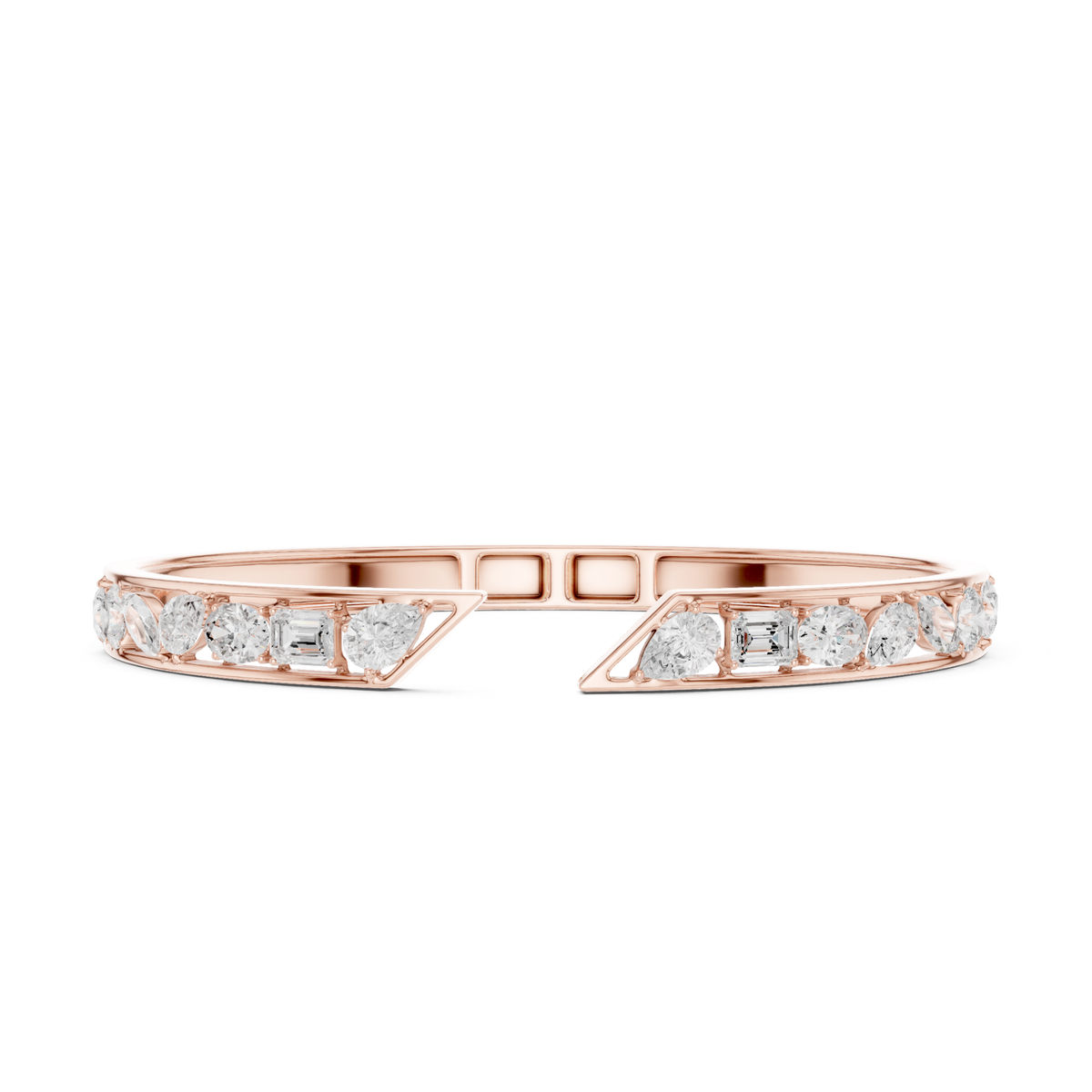 3.70Ct Multi Shape Lab Grown Diamond Vintage Minimalist Bangle Bracelet - HIGHCARAT DIAMONDS