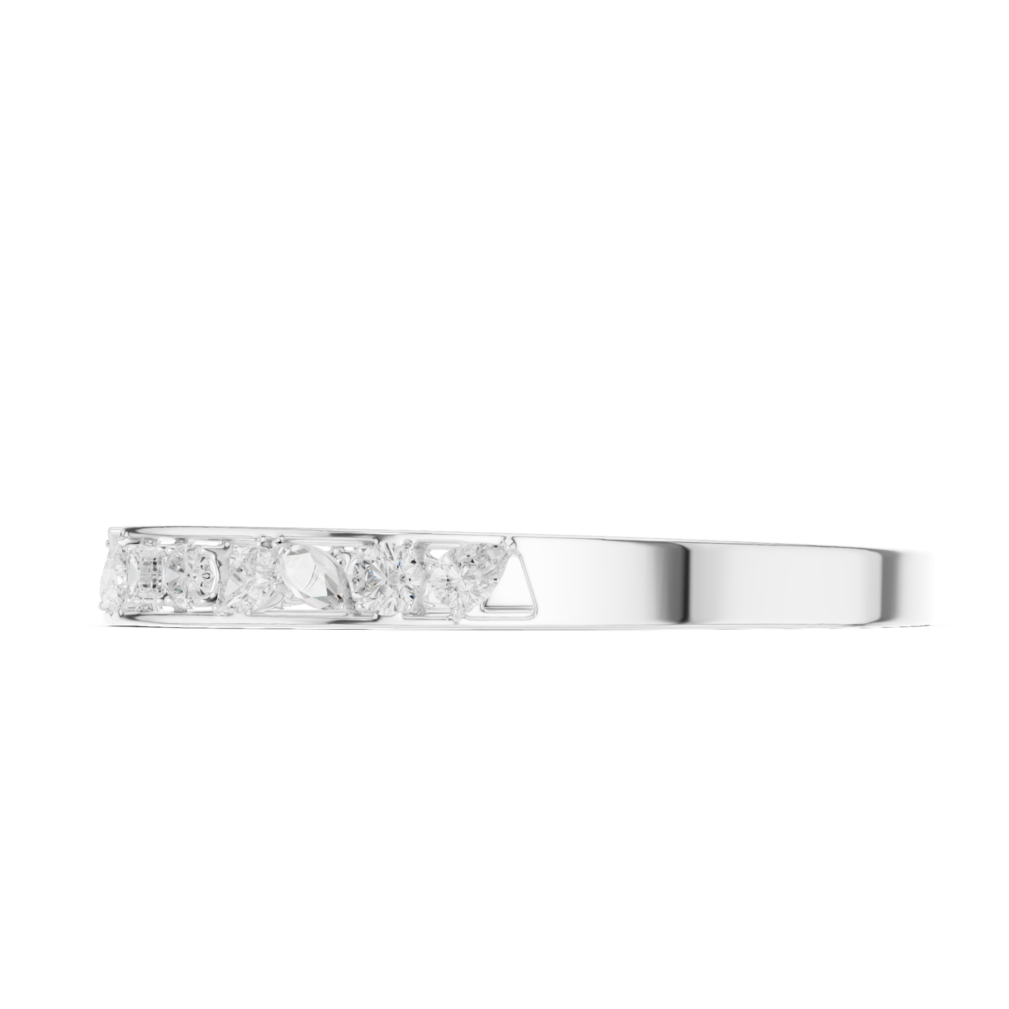 3.70Ct Multi Shape Lab Grown Diamond Vintage Minimalist Bangle Bracelet - HIGHCARAT DIAMONDS