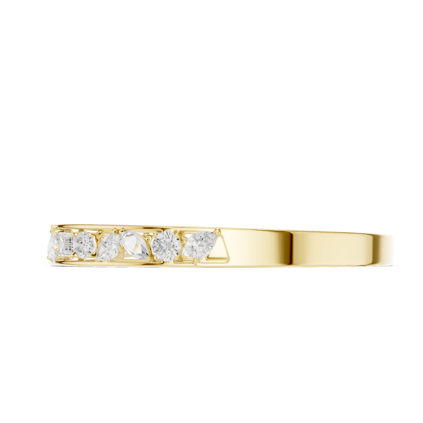 3.70Ct Multi Shape Lab Grown Diamond Vintage Minimalist Bangle Bracelet - HIGHCARAT DIAMONDS