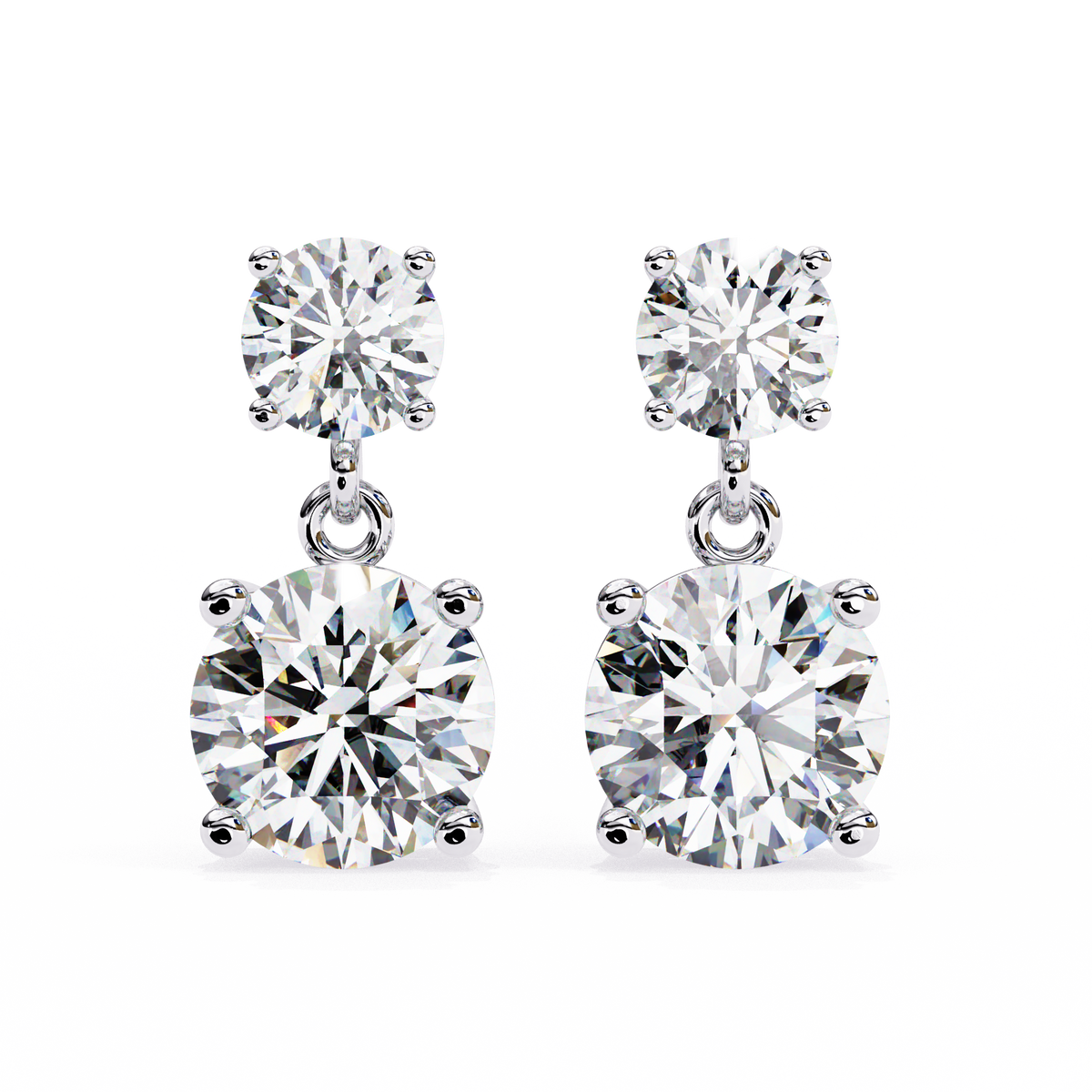 3.73Ct Round Cut Top Grade Lab Grown Diamond Elegant Dainty Classic Vintage Prong Set Drop Wedding Earring For Women's - HIGHCARAT DIAMONDS