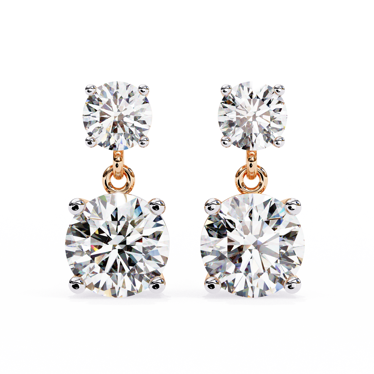 3.73Ct Round Cut Top Grade Lab Grown Diamond Elegant Dainty Classic Vintage Prong Set Drop Wedding Earring For Women's - HIGHCARAT DIAMONDS
