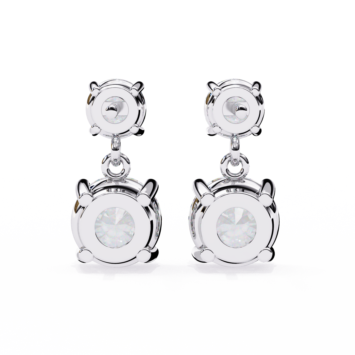 3.73Ct Round Cut Top Grade Lab Grown Diamond Elegant Dainty Classic Vintage Prong Set Drop Wedding Earring For Women's - HIGHCARAT DIAMONDS