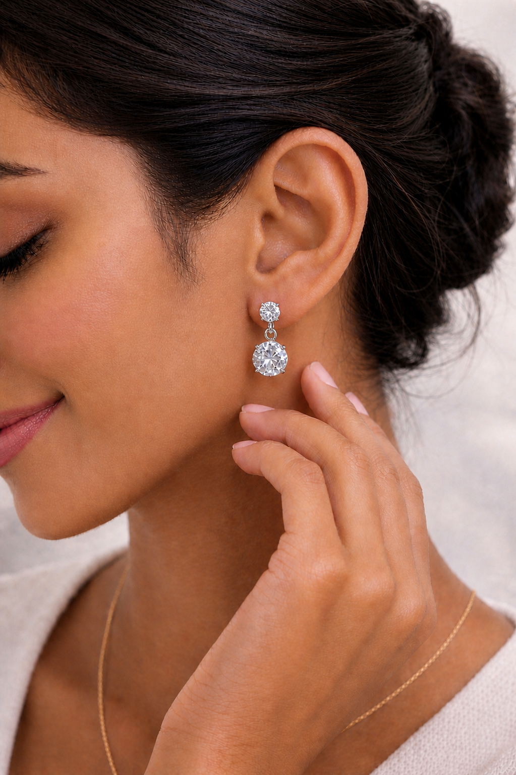 3.73Ct Round Cut Top Grade Lab Grown Diamond Elegant Dainty Classic Vintage Prong Set Drop Wedding Earring For Women's - HIGHCARAT DIAMONDS