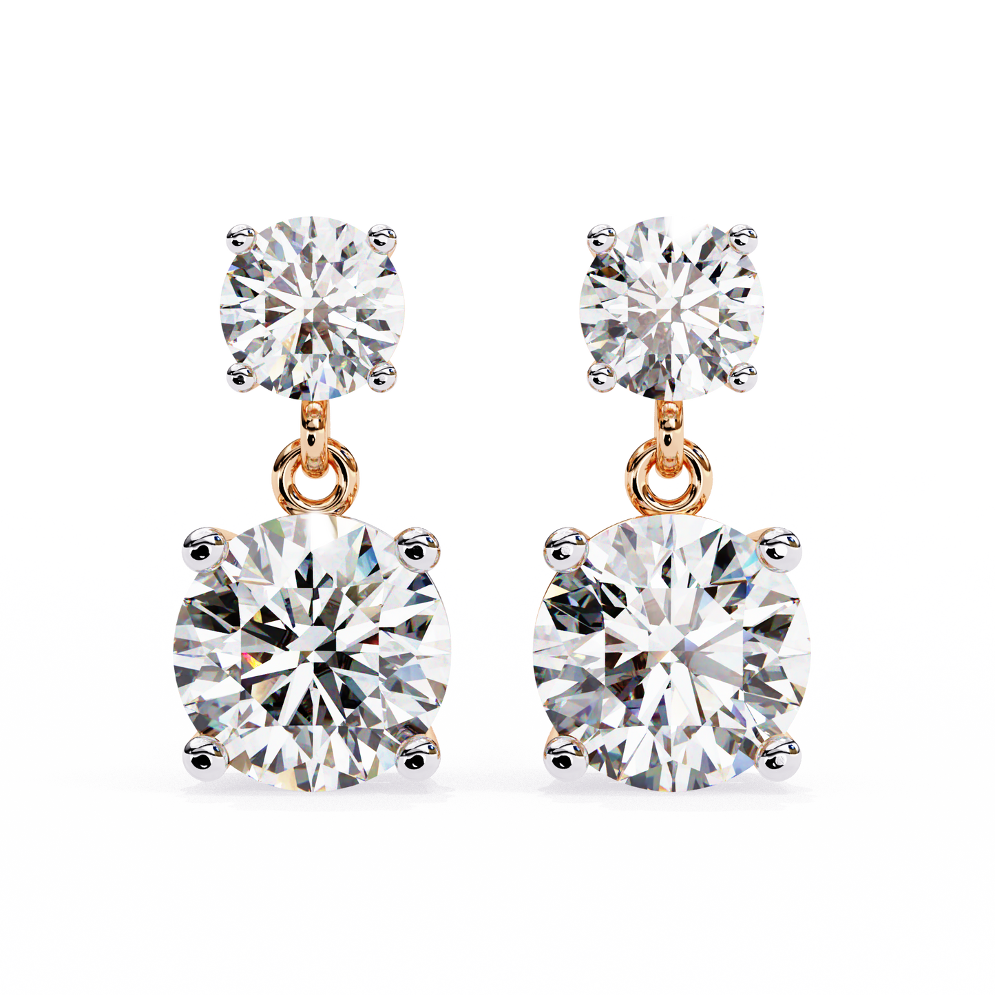 3.73Ct Round Cut Top Grade Lab Grown Diamond Elegant Dainty Classic Vintage Prong Set Drop Wedding Earring For Women's - HIGHCARAT DIAMONDS