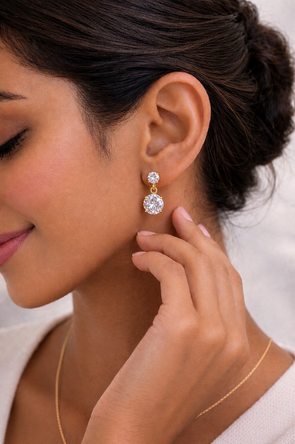 3.73Ct Round Cut Top Grade Lab Grown Diamond Elegant Dainty Classic Vintage Prong Set Drop Wedding Earring For Women's - HIGHCARAT DIAMONDS