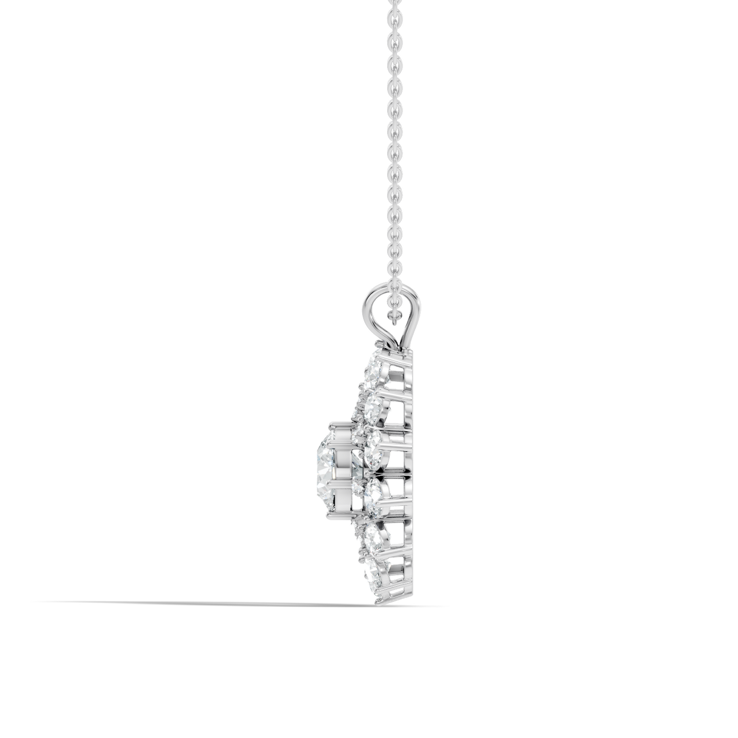 Elegant 3.75 Ct Round Cut Lab Grown Diamond Necklace in Solid White Gold - HIGHCARAT DIAMONDS