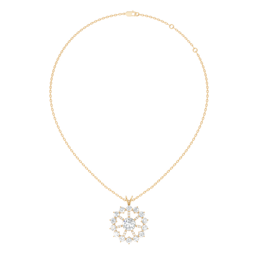 Elegant 3.75 Ct Round Cut Lab Grown Diamond Necklace in Solid White Gold - HIGHCARAT DIAMONDS