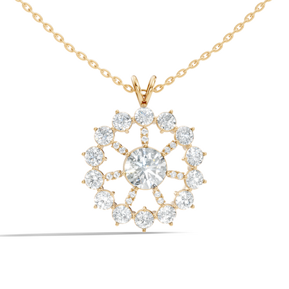 Elegant 3.75 Ct Round Cut Lab Grown Diamond Necklace in Solid White Gold - HIGHCARAT DIAMONDS
