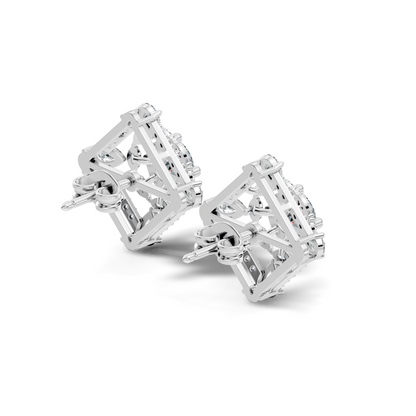 3.78 CT Pear Or Marquise Lab-Grown Diamond Stud Earrings In 14K Solid Gold