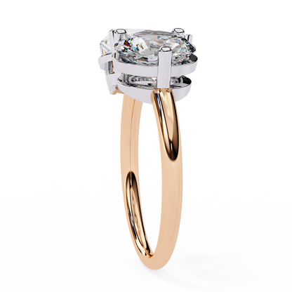 3.80 Ct Pear And Round Cut Diamond 14k,10k Solid Gold Statement fabulous anniversary Diamond ring