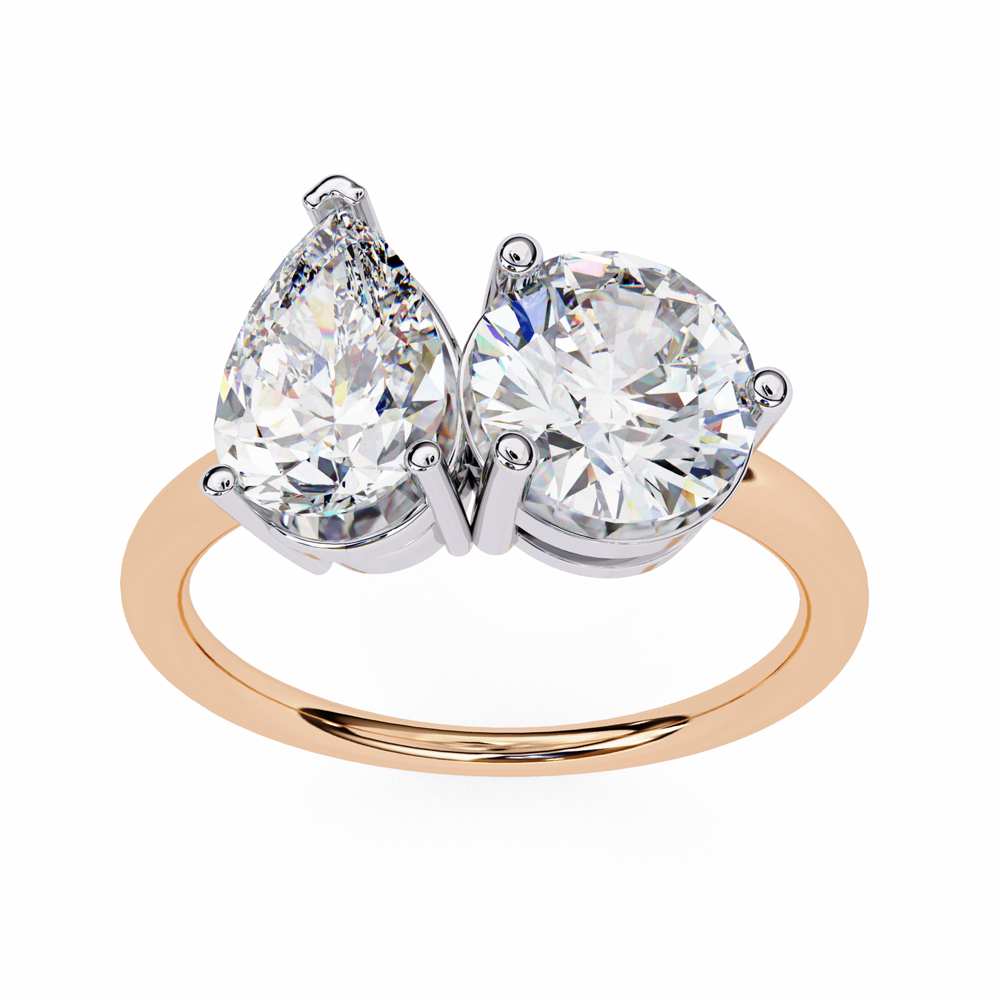 3.80 Ct Pear And Round Cut Diamond 14k,10k Solid Gold Statement fabulous anniversary Diamond ring