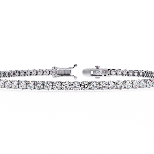 3.89Ct Round Cut Lab Grown & Natural Diamond Classic Minimalist Stackable Dainty Party Wear Tennis Bracelet for Gift - HIGHCARAT DIAMONDS