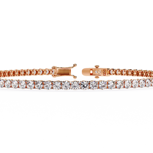3.89Ct Round Cut Lab Grown & Natural Diamond Classic Minimalist Stackable Dainty Party Wear Tennis Bracelet for Gift - HIGHCARAT DIAMONDS