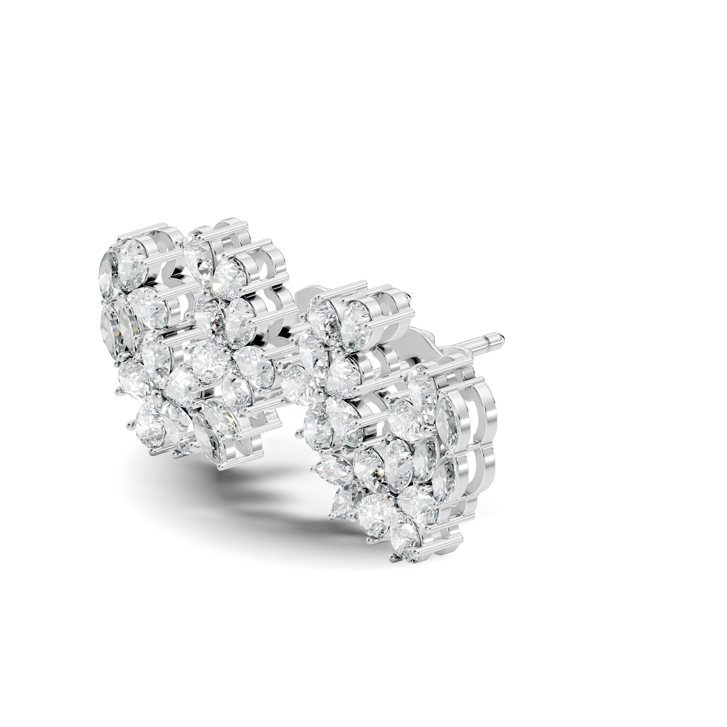 3.89 Ct Stunning Marquise And Pear Diamond Floral Stud Earrings Daliy Wear Earring For Women