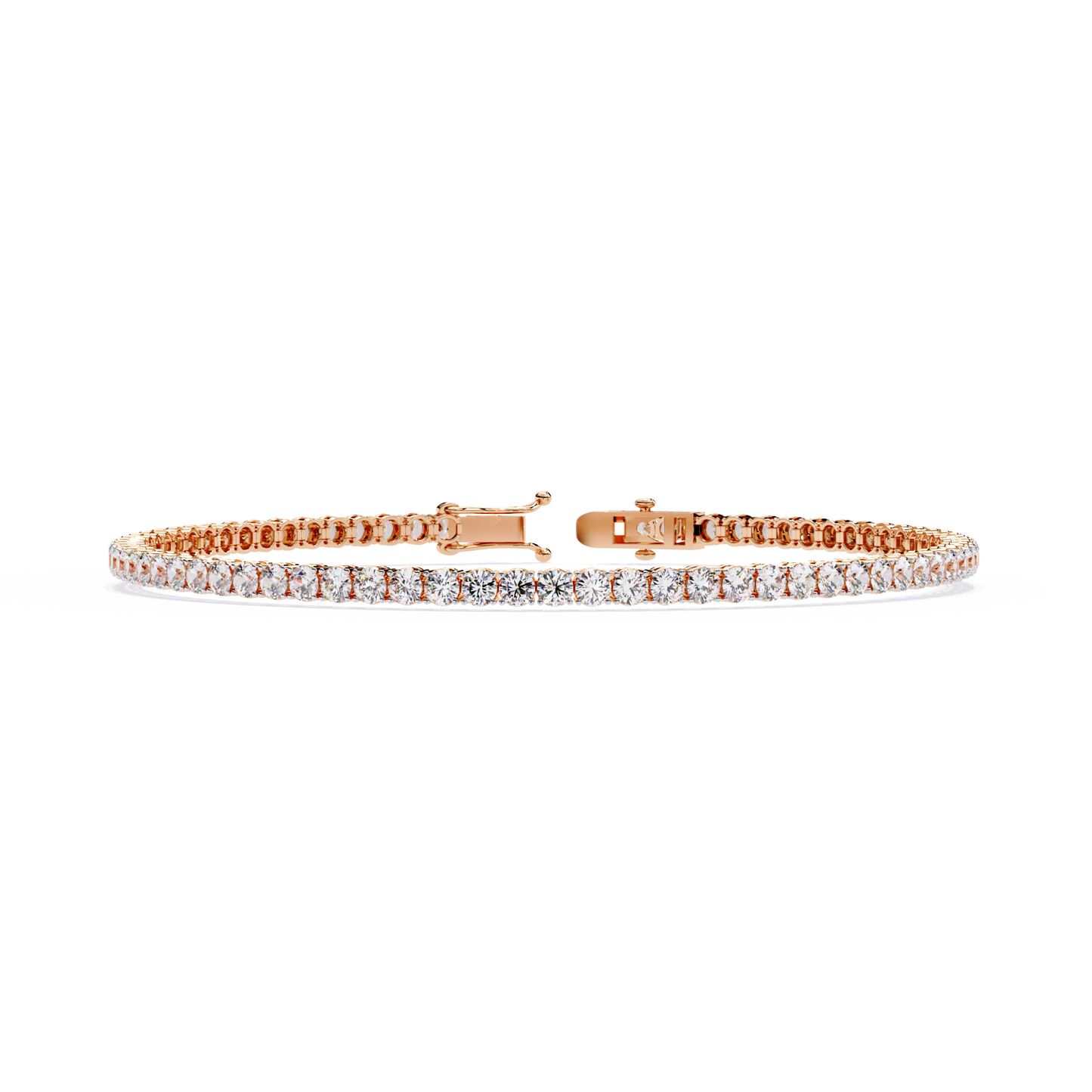 3.89Ct Round Cut Lab Grown & Natural Diamond Classic Minimalist Stackable Dainty Party Wear Tennis Bracelet for Gift - HIGHCARAT DIAMONDS