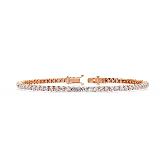 3.89Ct Round Cut Lab Grown & Natural Diamond Classic Minimalist Stackable Dainty Party Wear Tennis Bracelet for Gift - HIGHCARAT DIAMONDS