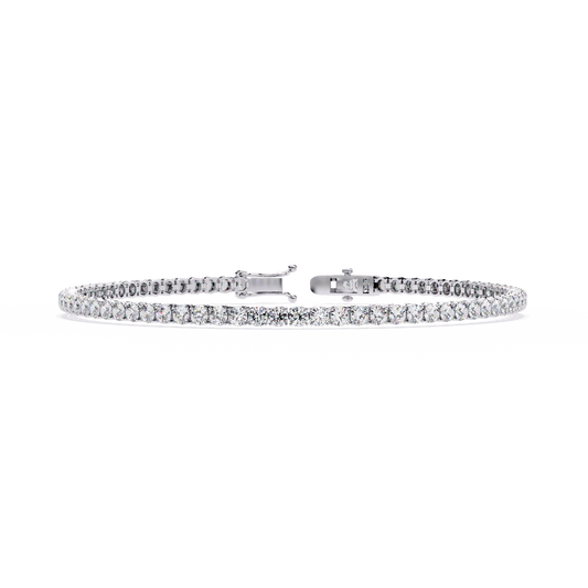 3.89Ct Round Cut Lab Grown & Natural Diamond Classic Minimalist Stackable Dainty Party Wear Tennis Bracelet for Gift - HIGHCARAT DIAMONDS