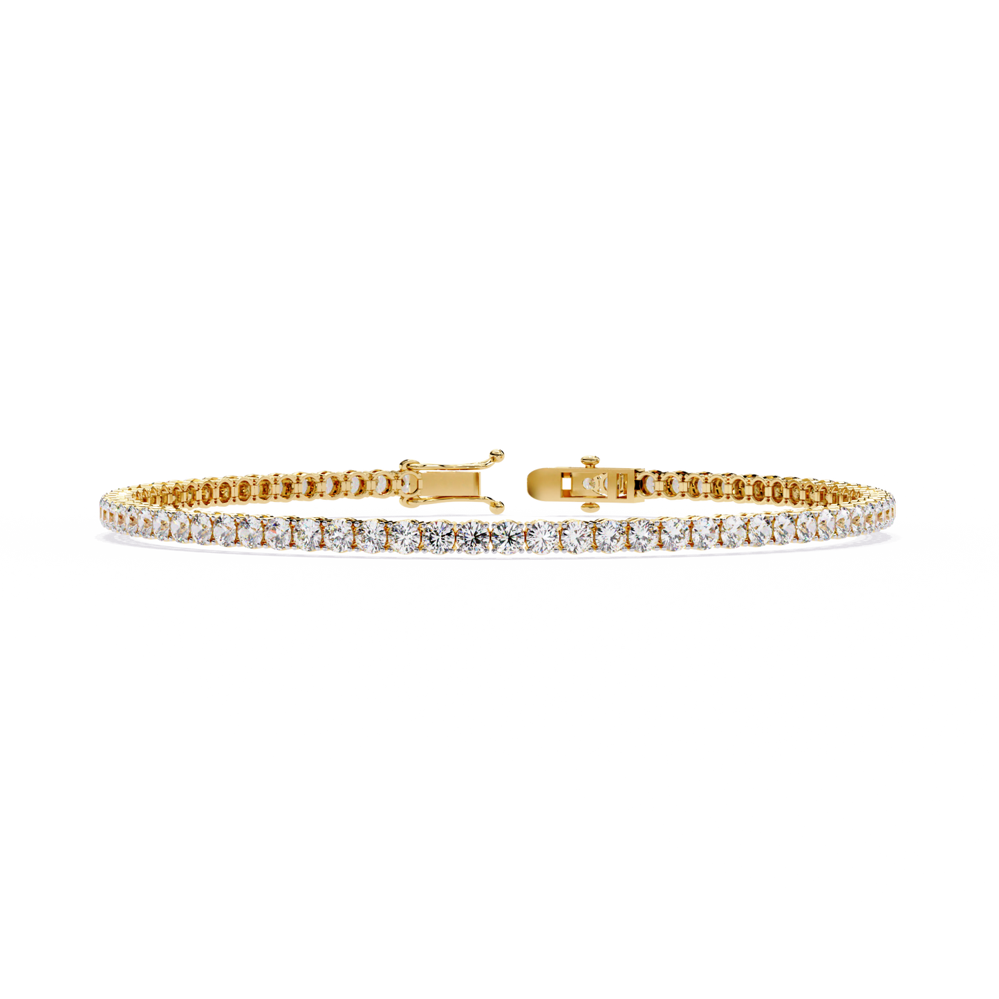 3.89Ct Round Cut Lab Grown & Natural Diamond Classic Minimalist Stackable Dainty Party Wear Tennis Bracelet for Gift - HIGHCARAT DIAMONDS
