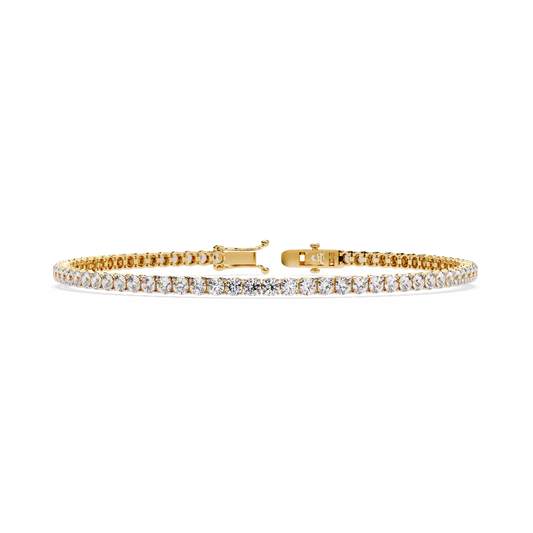3.89Ct Round Cut Lab Grown & Natural Diamond Classic Minimalist Stackable Dainty Party Wear Tennis Bracelet for Gift - HIGHCARAT DIAMONDS