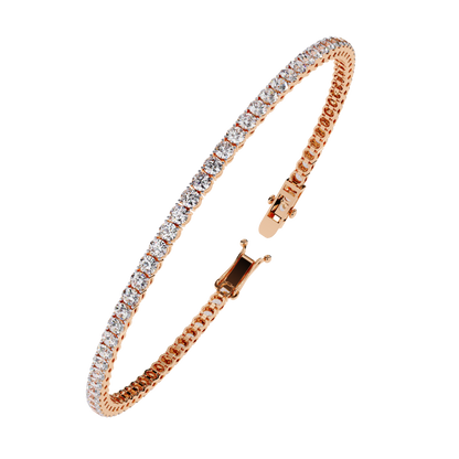 3.89Ct Round Cut Lab Grown & Natural Diamond Classic Minimalist Stackable Dainty Party Wear Tennis Bracelet for Gift - HIGHCARAT DIAMONDS