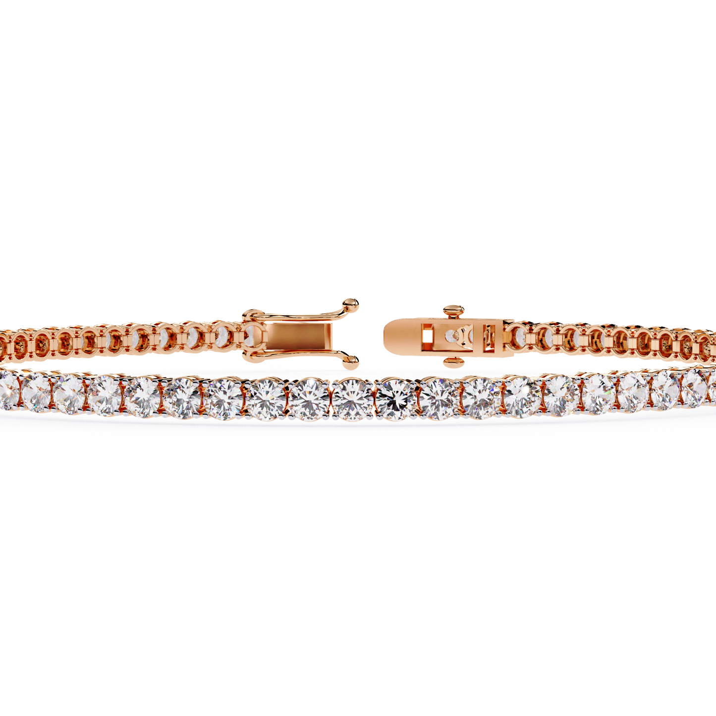 3.89Ct Round Cut Lab Grown & Natural Diamond Classic Minimalist Stackable Dainty Party Wear Tennis Bracelet for Gift - HIGHCARAT DIAMONDS