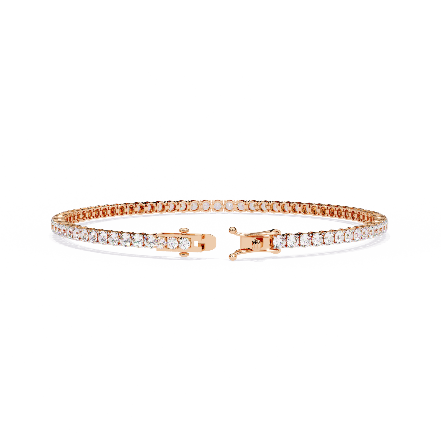 3.89Ct Round Cut Lab Grown & Natural Diamond Classic Minimalist Stackable Dainty Party Wear Tennis Bracelet for Gift - HIGHCARAT DIAMONDS