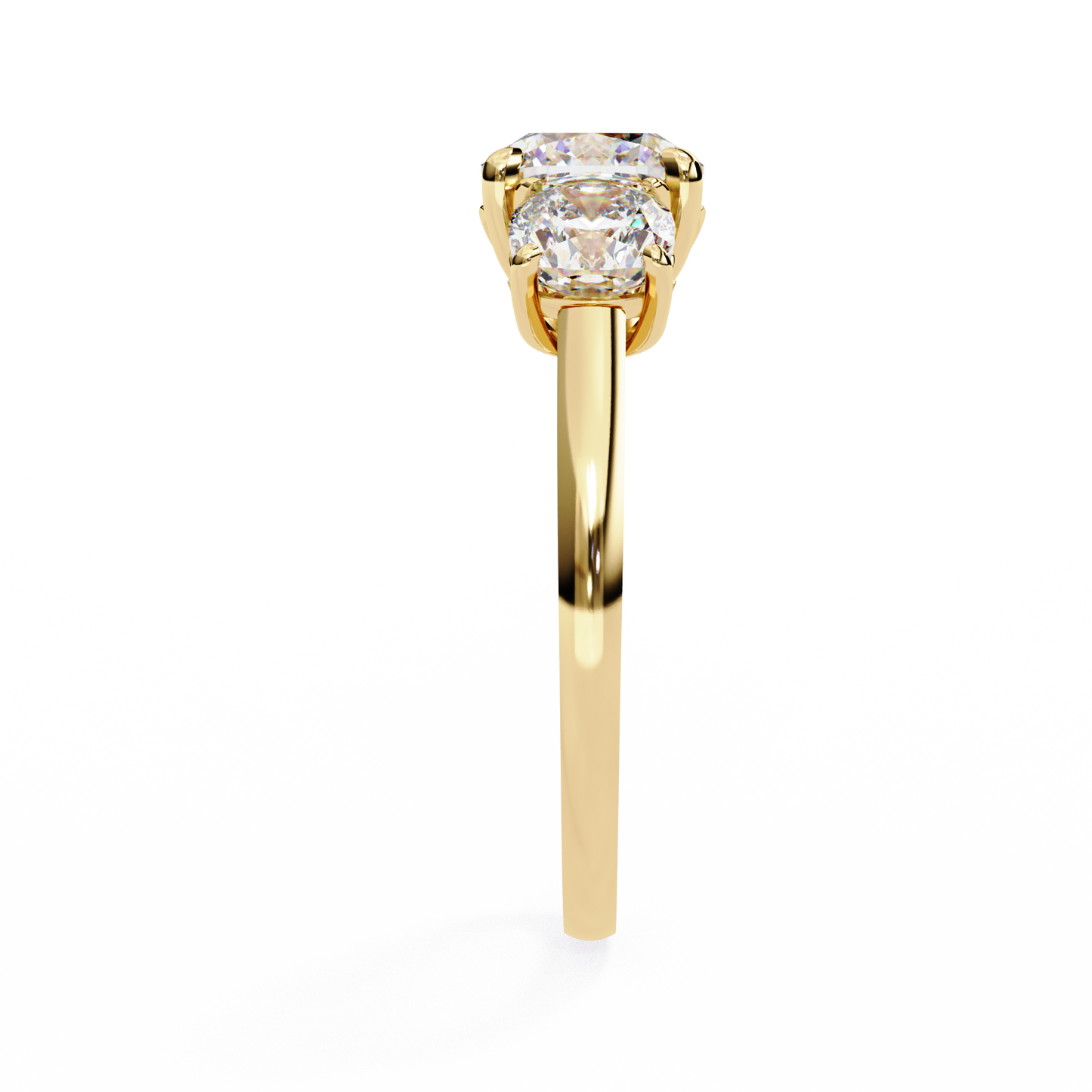 3.96 CT Cushion Cut Lab Grown Diamond Cluster Delicate Vintage Three Stone Ring for daily wear - HIGHCARAT DIAMONDS