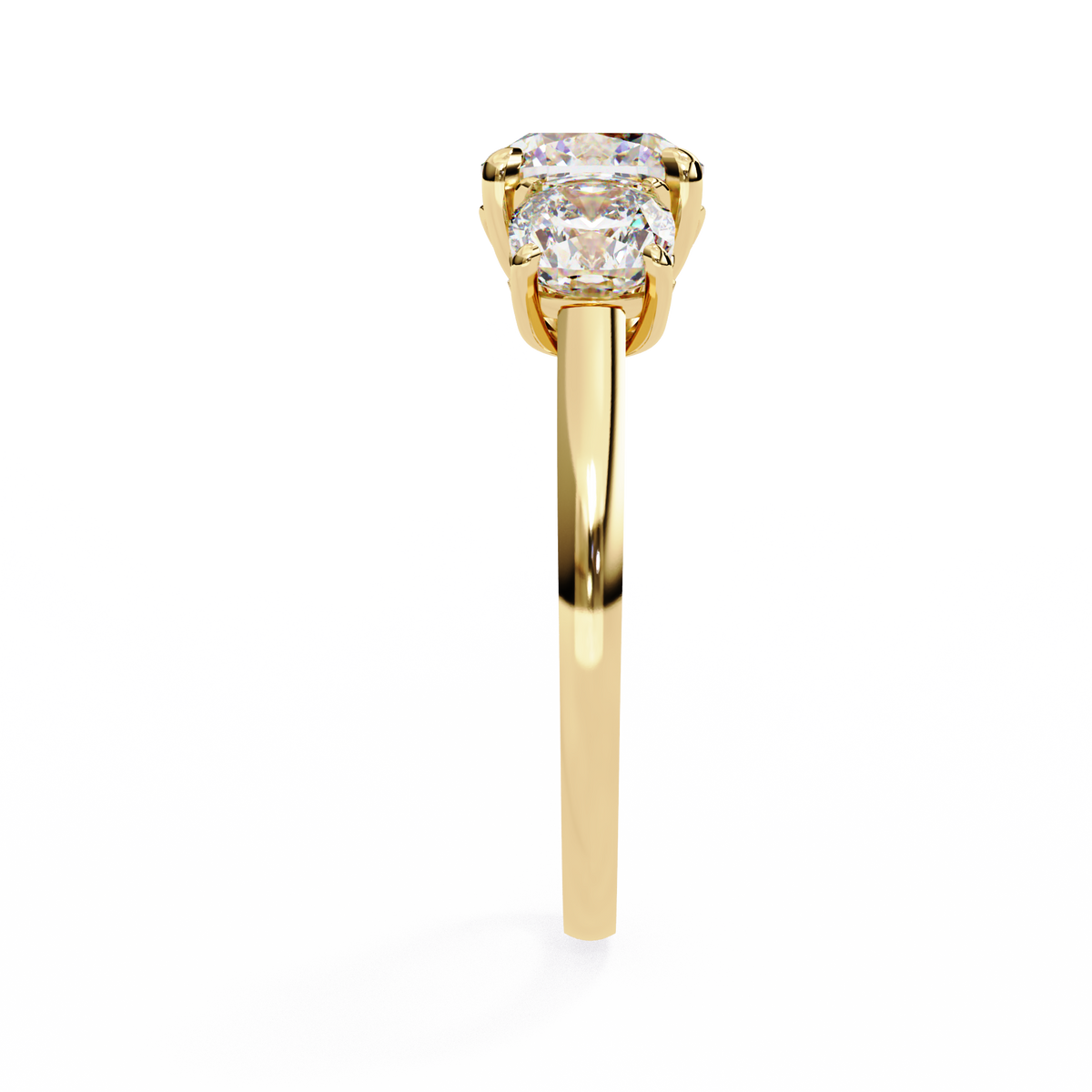 3.96 CT Cushion Cut Lab Grown Diamond Cluster Delicate Vintage Three Stone Ring for daily wear - HIGHCARAT DIAMONDS