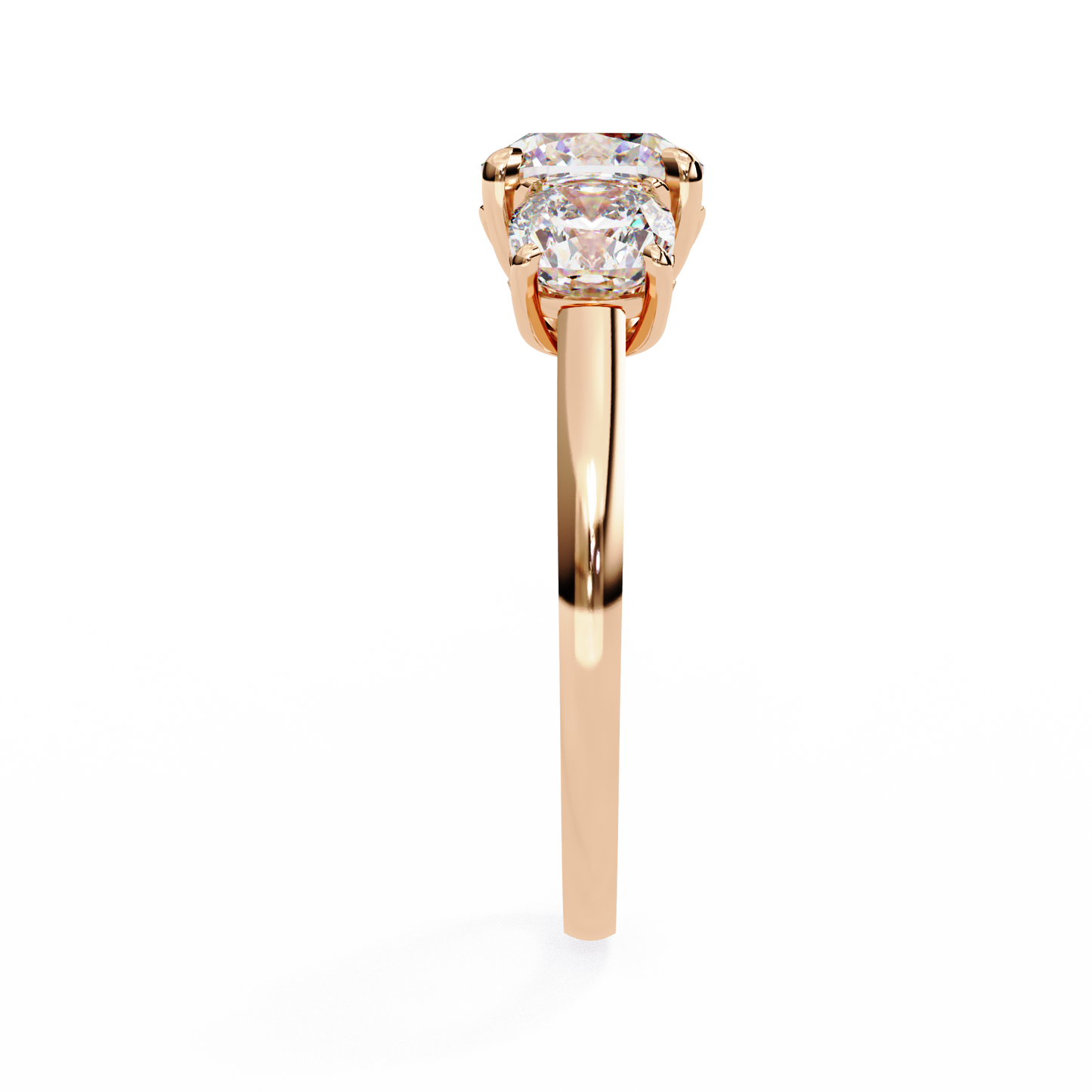 3.96 CT Cushion Cut Lab Grown Diamond Cluster Delicate Vintage Three Stone Ring for daily wear - HIGHCARAT DIAMONDS