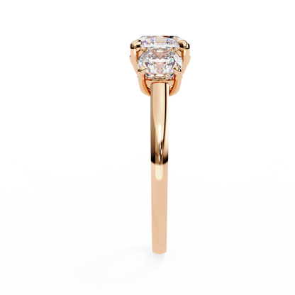3.96 CT Cushion Cut Lab Grown Diamond Cluster Delicate Vintage Three Stone Ring for daily wear - HIGHCARAT DIAMONDS