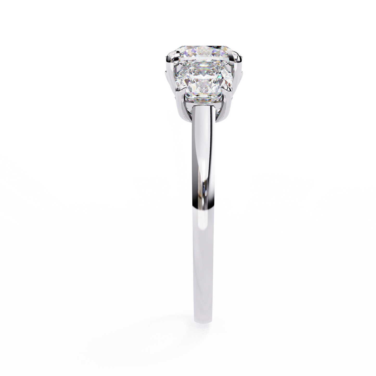 3.96 CT Cushion Cut Lab Grown Diamond Cluster Delicate Vintage Three Stone Ring for daily wear - HIGHCARAT DIAMONDS