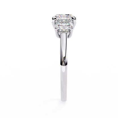 3.96 CT Cushion Cut Lab Grown Diamond Cluster Delicate Vintage Three Stone Ring for daily wear - HIGHCARAT DIAMONDS