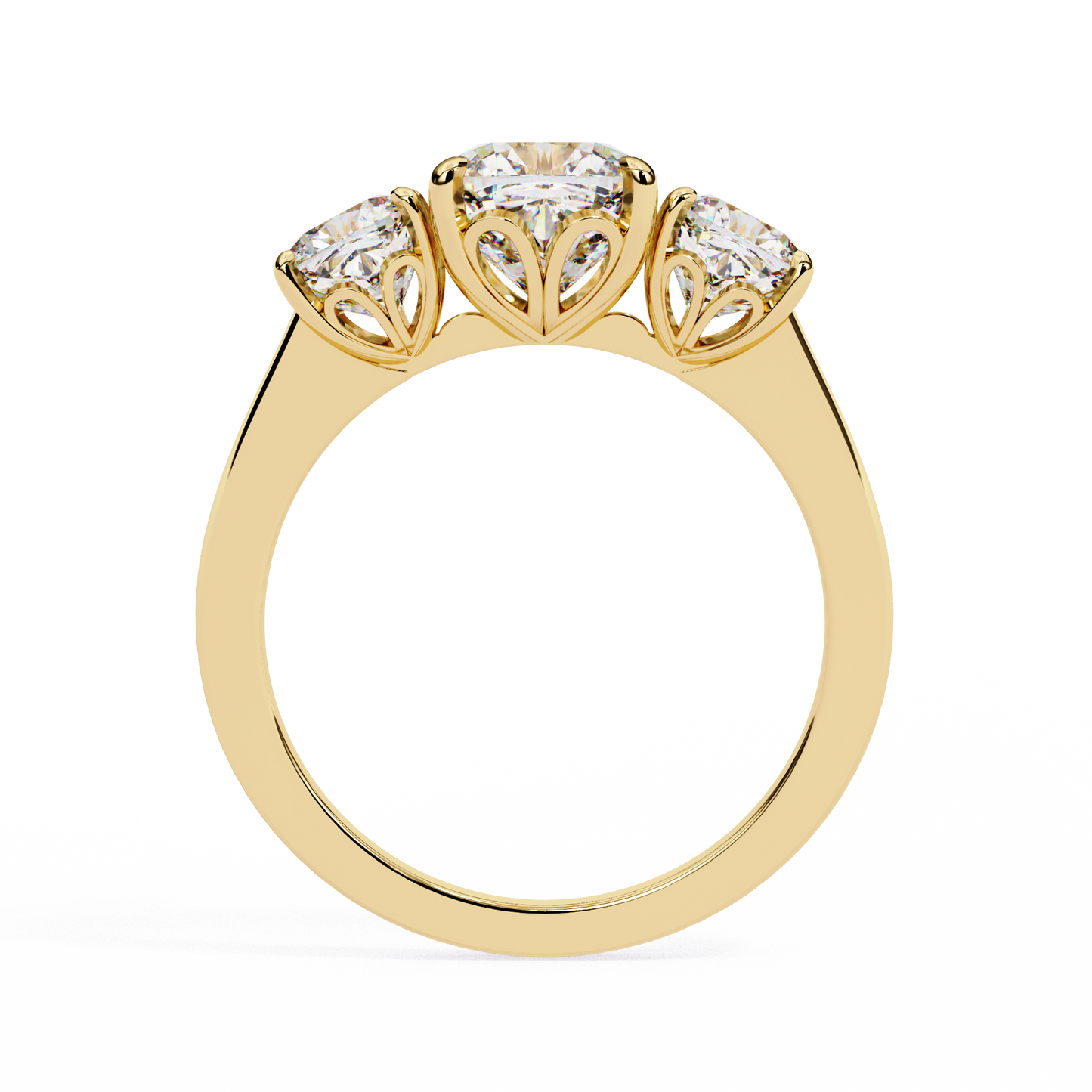 3.96 CT Cushion Cut Lab Grown Diamond Cluster Delicate Vintage Three Stone Ring for daily wear - HIGHCARAT DIAMONDS