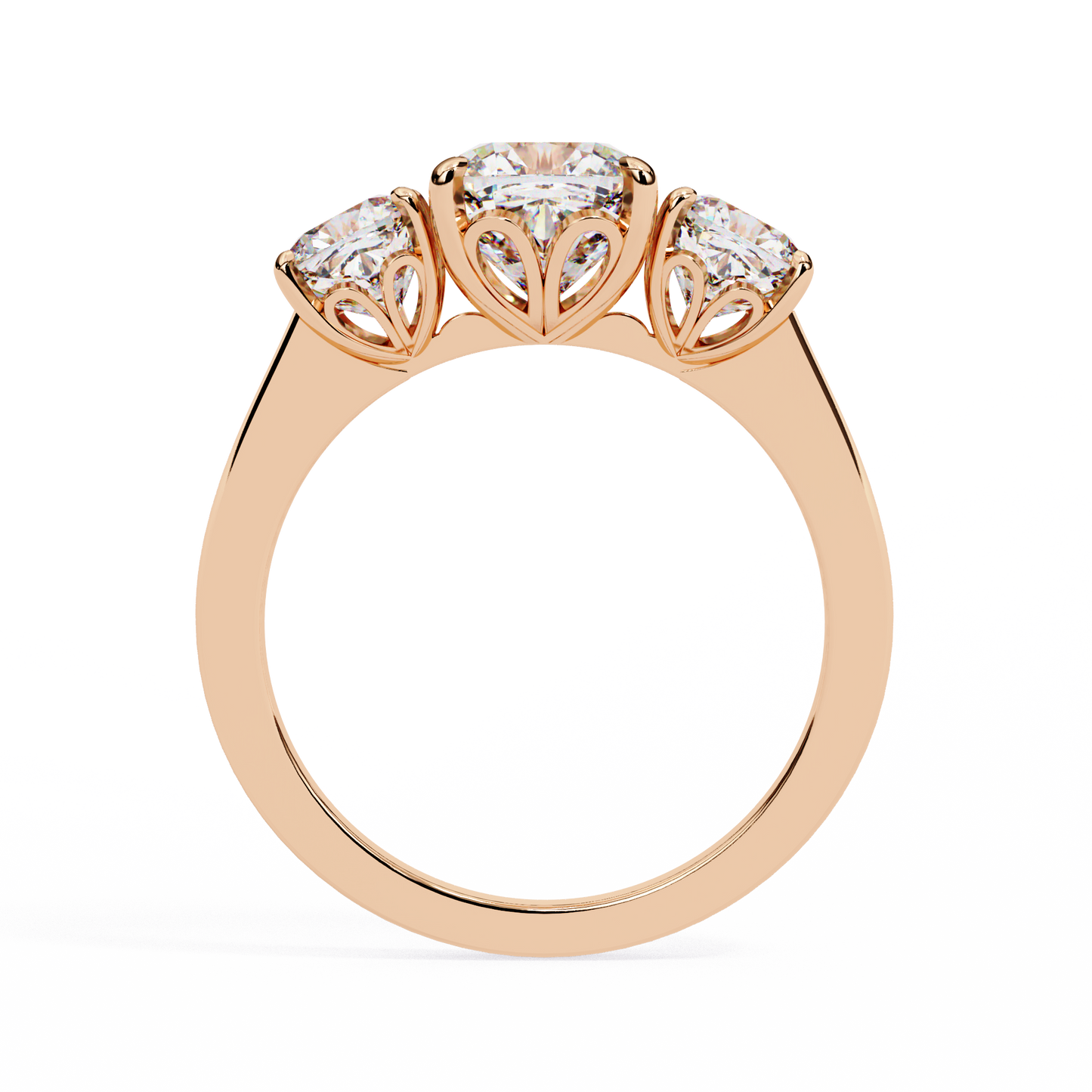 3.96 CT Cushion Cut Lab Grown Diamond Cluster Delicate Vintage Three Stone Ring for daily wear - HIGHCARAT DIAMONDS