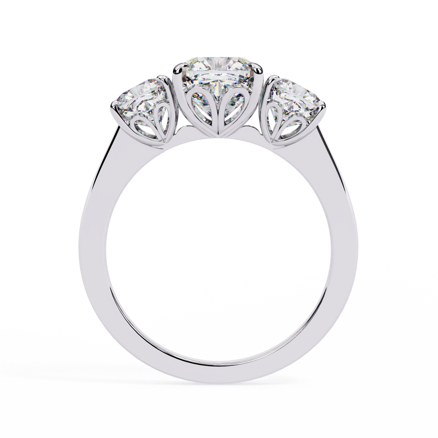 3.96 CT Cushion Cut Lab Grown Diamond Cluster Delicate Vintage Three Stone Ring for daily wear - HIGHCARAT DIAMONDS