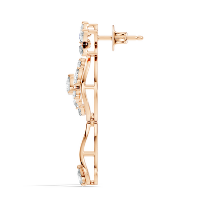 3.96 Ct Pear & Marquise Gold Drop Earrings | Classic Diamond Jewelry in 14K Solid Gold