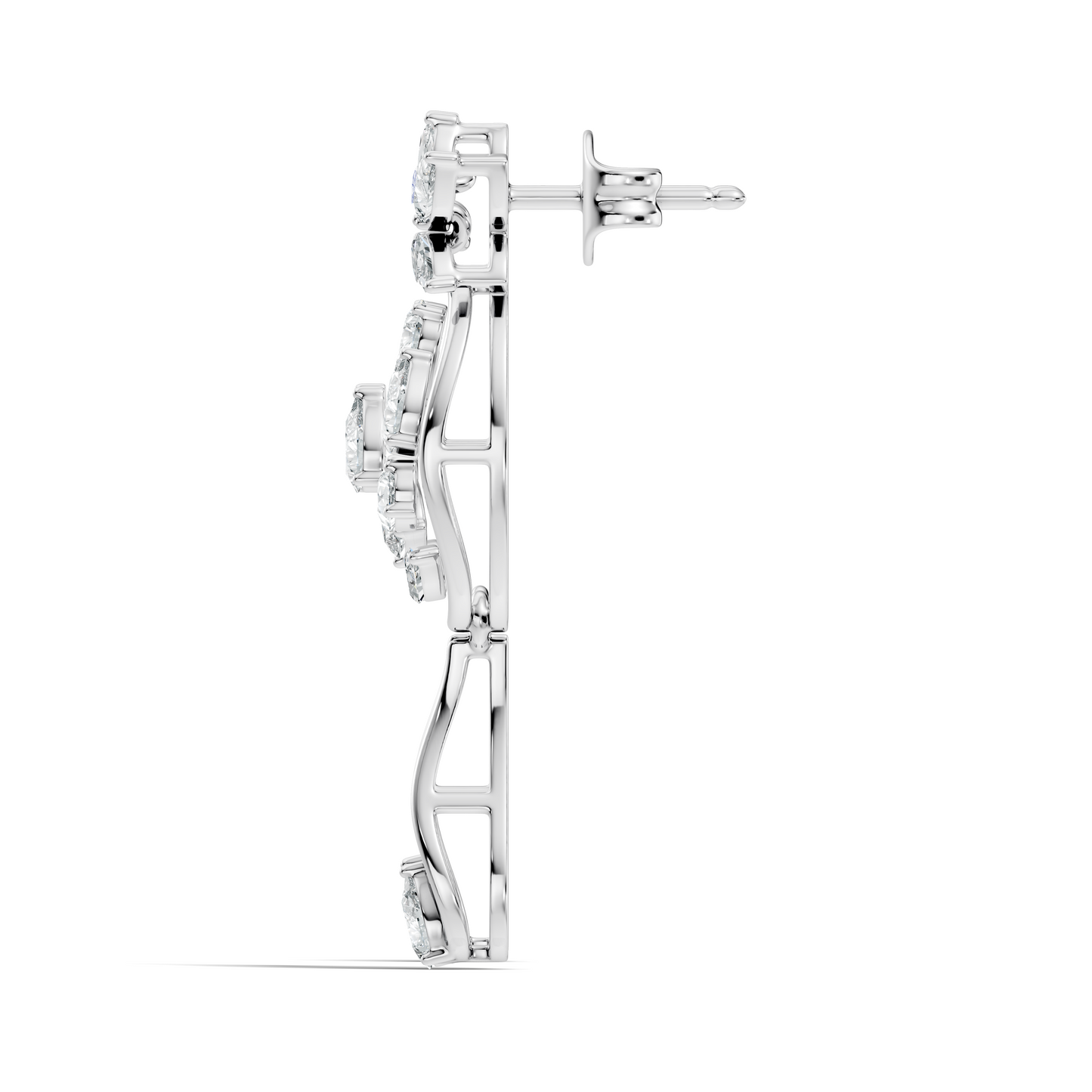 3.96 Ct Pear & Marquise Gold Drop Earrings | Classic Diamond Jewelry in 14K Solid Gold