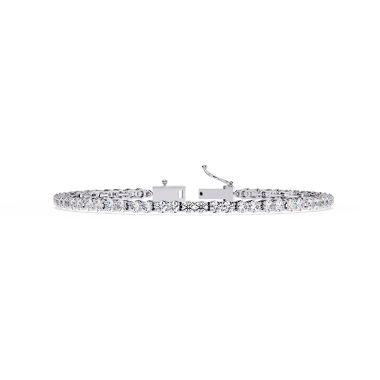 3.98Ct Round Cut Diamond Elegant Channel Set Hand Crafted Bridesmaid Tennis Bracelet Gift for Women's - HIGHCARAT DIAMONDS