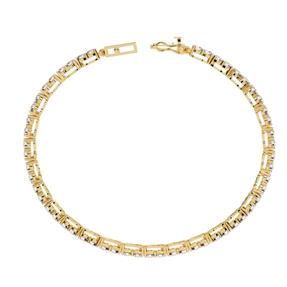 3.98Ct Round Cut Diamond Elegant Channel Set Hand Crafted Bridesmaid Tennis Bracelet Gift for Women's - HIGHCARAT DIAMONDS