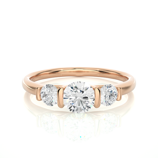 3 Stone Engagement Carat 10K Solid Gold lab Grown Diamond Ring, Perfect Anniversary Gift For Her - HIGHCARAT DIAMONDS