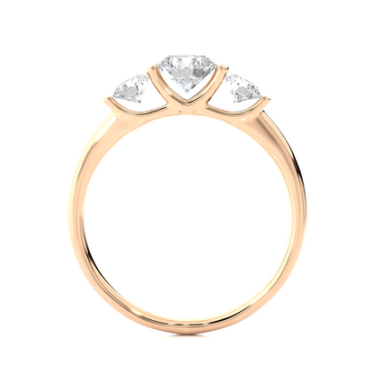 3 Stone Engagement Carat 10K Solid Gold lab Grown Diamond Ring, Perfect Anniversary Gift For Her
