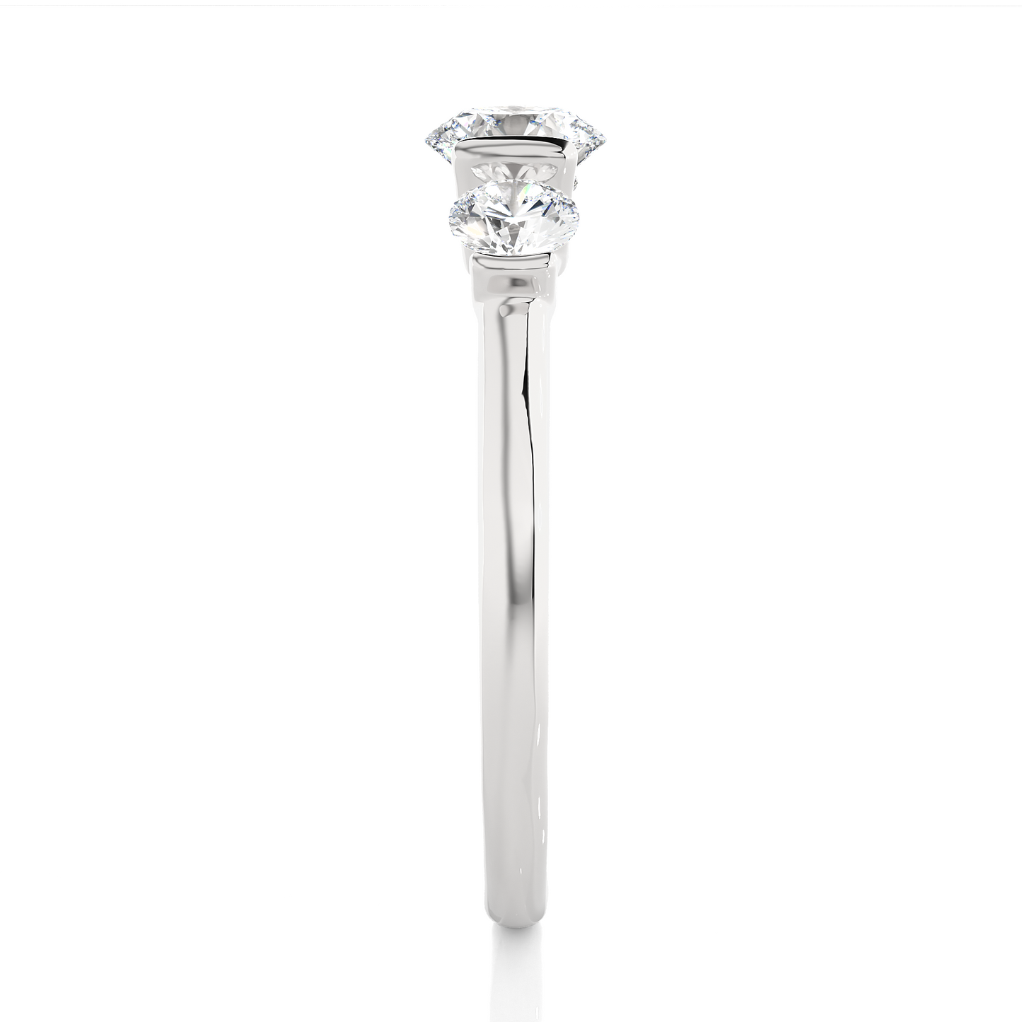 3 Stone Engagement Carat 10K Solid Gold lab Grown Diamond Ring, Perfect Anniversary Gift For Her