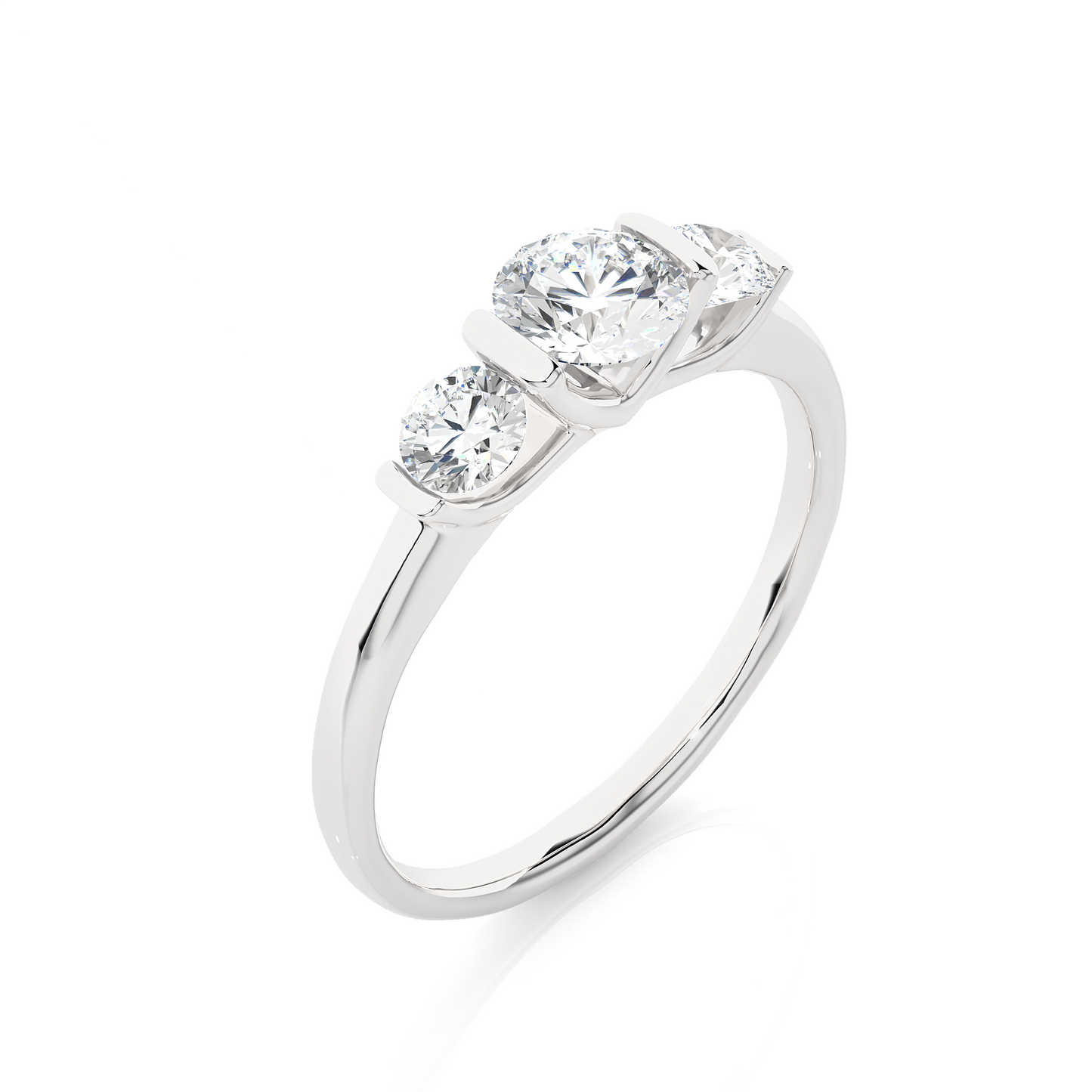 3 Stone Engagement Carat 10K Solid Gold lab Grown Diamond Ring, Perfect Anniversary Gift For Her