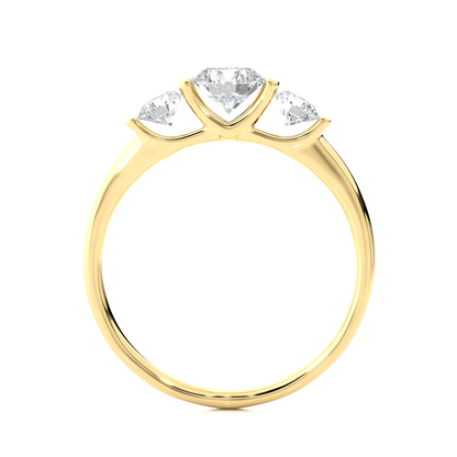 3 Stone Engagement Carat 10K Solid Gold lab Grown Diamond Ring, Perfect Anniversary Gift For Her