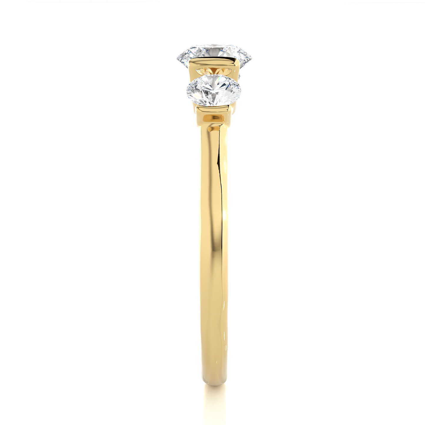 3 Stone Engagement Carat 10K Solid Gold lab Grown Diamond Ring, Perfect Anniversary Gift For Her