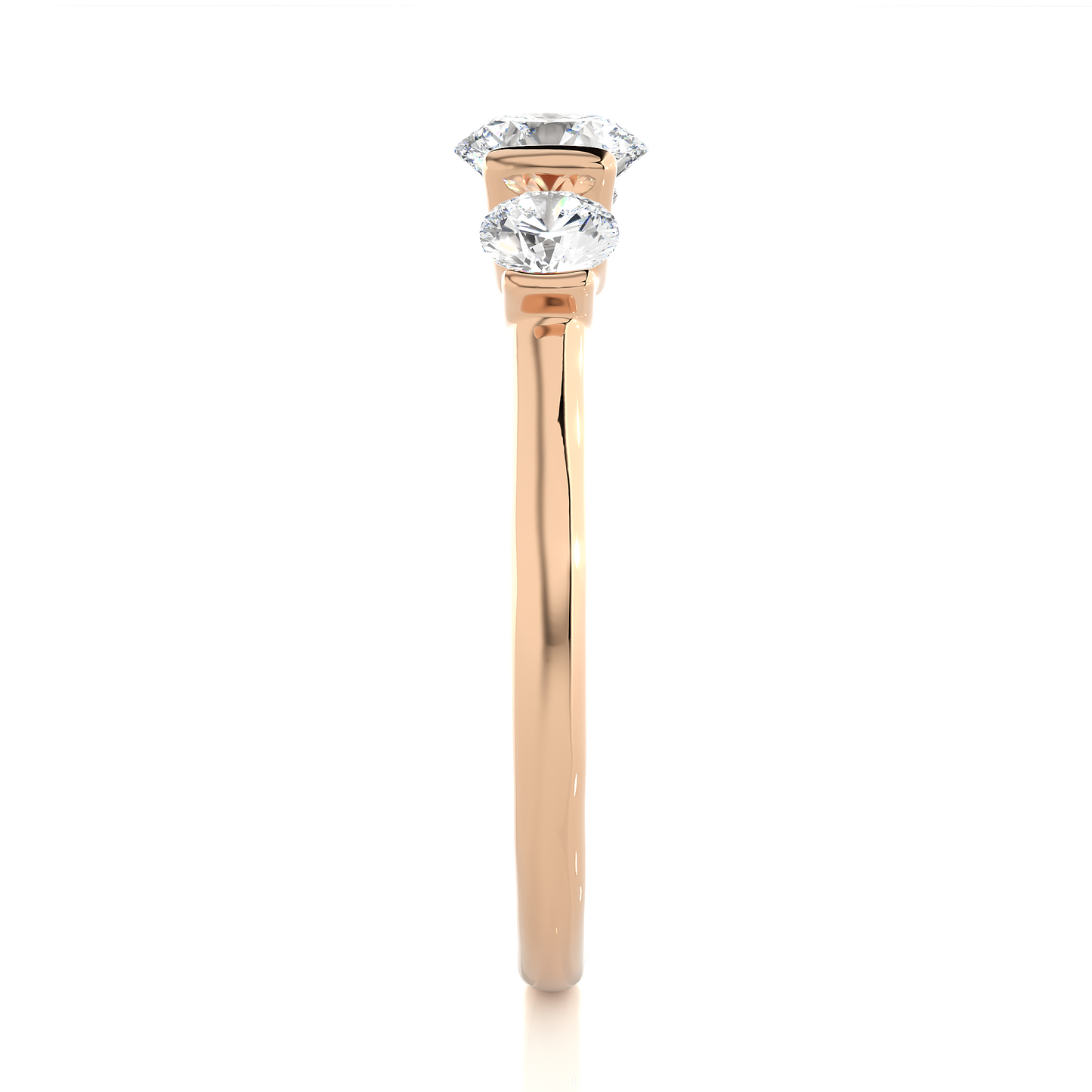 3 Stone Engagement Carat 10K Solid Gold lab Grown Diamond Ring, Perfect Anniversary Gift For Her - HIGHCARAT DIAMONDS